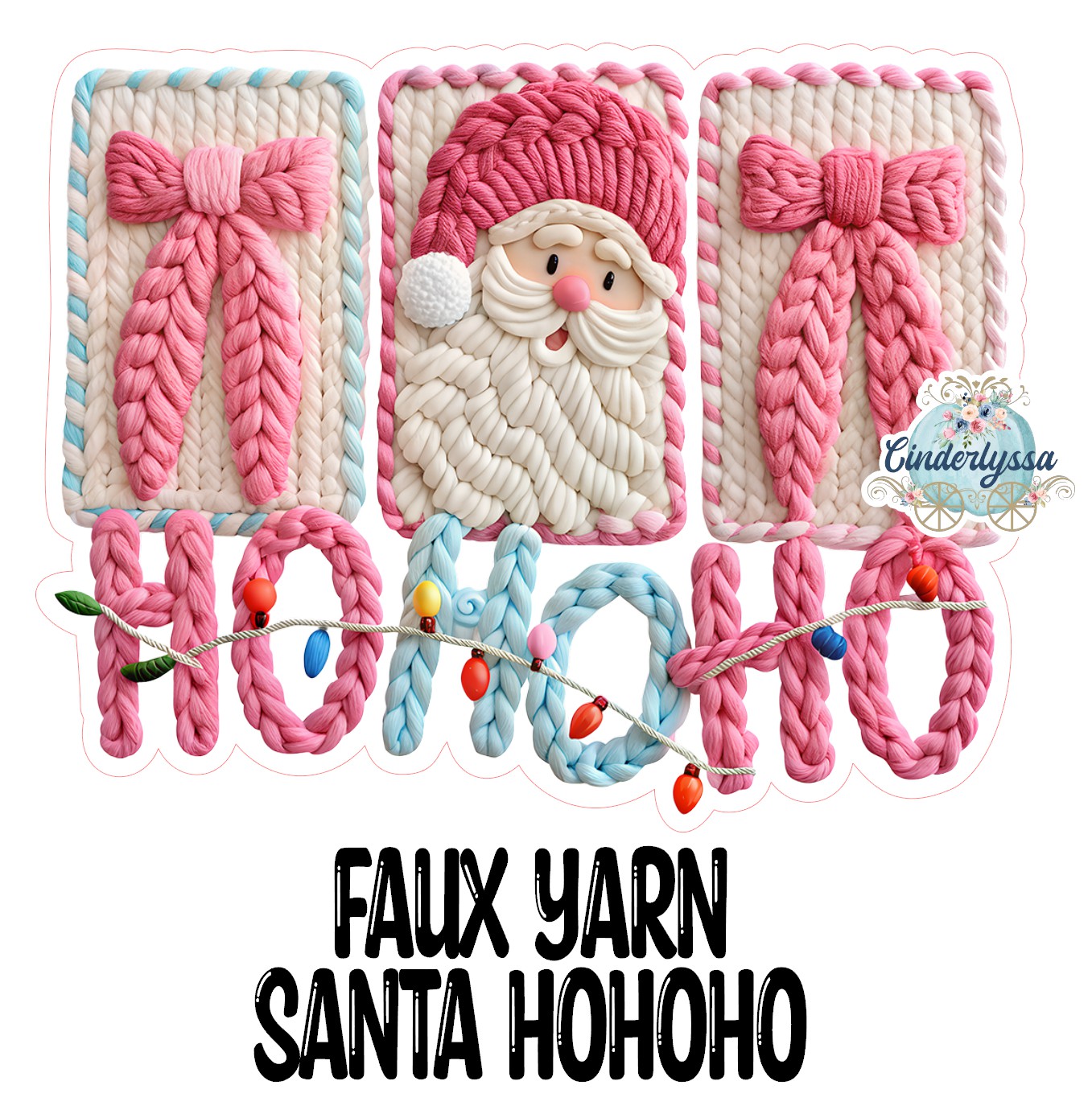 Faux Yarn Santa Ho Ho Ho Cardstock Silicone Mold, Aroma Bead Molds, Car Freshies, Premium Cardstock Images