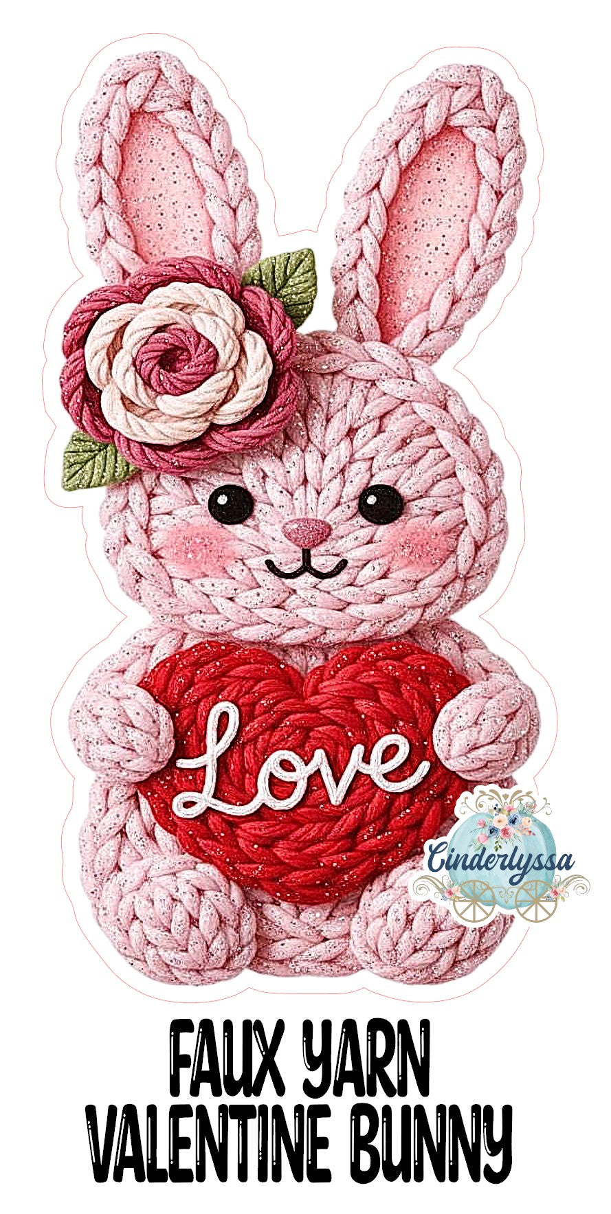 Faux Yarn Valentine Bunny Cardstock Silicone Mold, Aroma Bead Molds, Premium Cardstock Images