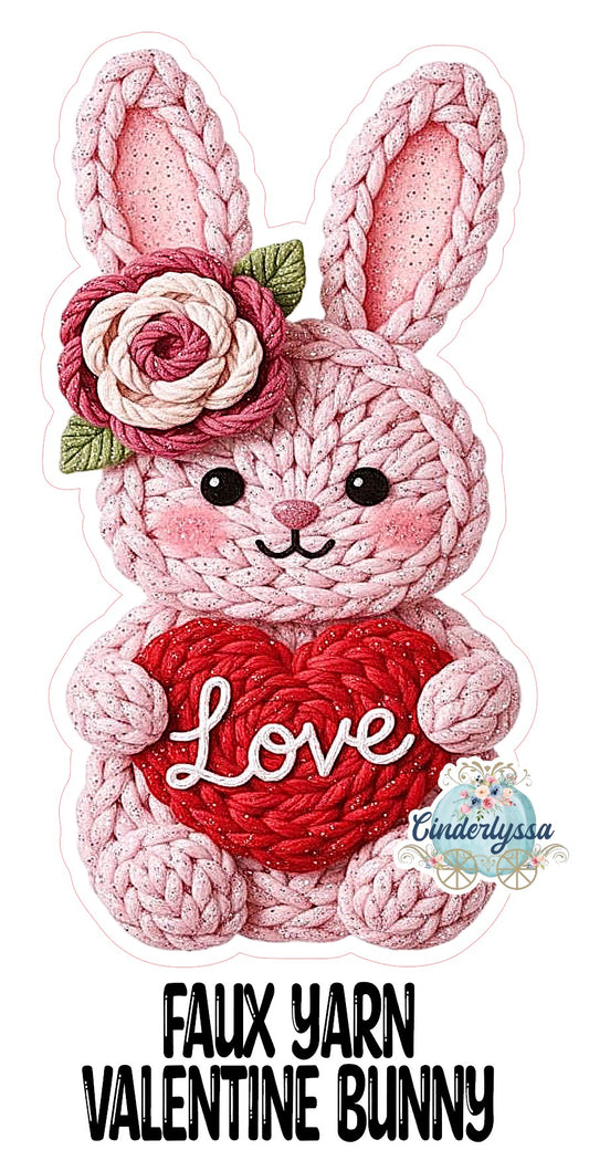 Faux Yarn Valentine Bunny Cardstock Silicone Mold, Aroma Bead Molds, Premium Cardstock Images