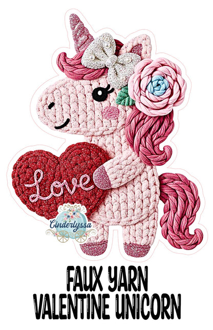 Faux Yarn Valentine Unicorn Cardstock Silicone Mold, Aroma Bead Molds, Premium Cardstock Images