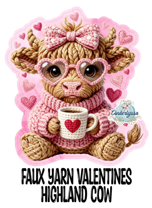Faux Yarn Valentine Highland Cow Cardstock Silicone Mold, Aroma Bead Molds, Premium Cardstock Images
