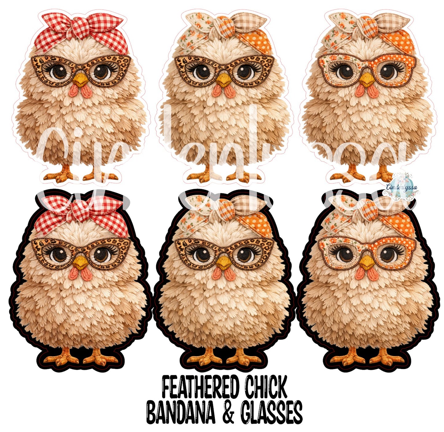 Feathered Chick Bandana & Glasses Cardstock Silicone Mold, Aroma Bead Molds, Premium Cardstock Images