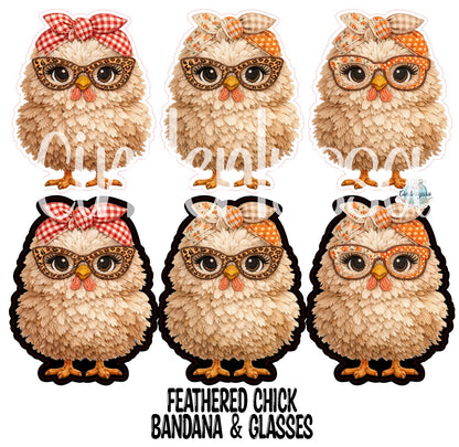 Feathered Chick Bandana & Glasses Cardstock Silicone Mold, Aroma Bead Molds, Premium Cardstock Images