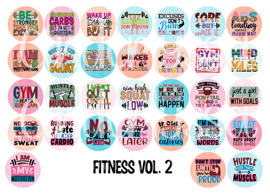 3 inch Round Fitness Vol. 2 Cardstock Only for freshies -NO MOLD: for Aroma Bead Molds, Premium Cardstock Image