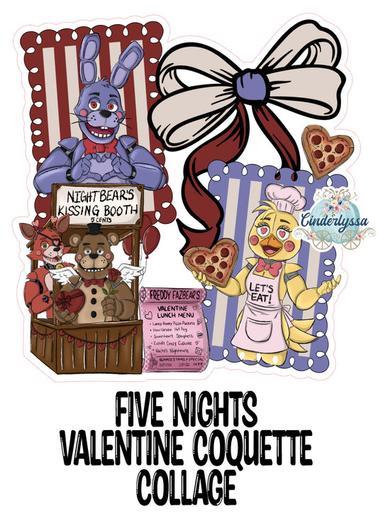Five Nights Valentine Coquette Collage Cardstock Silicone Mold, Aroma Bead Molds, Premium Cardstock, Silicone Cardstock Freshies