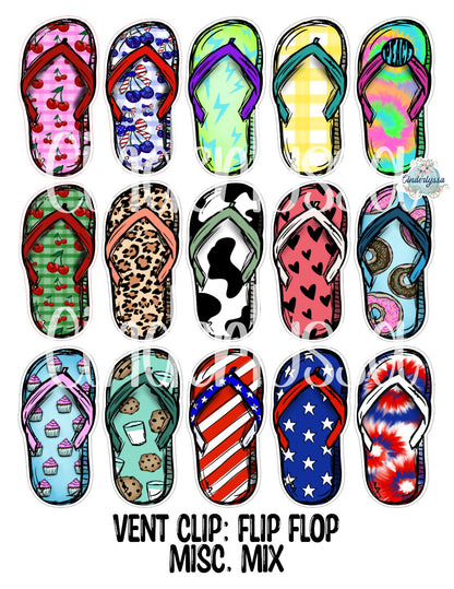 VENT CLIP: Flip Flop Two Cavity Small Vent Clip Size Cardstock Silicone Mold, Aroma Bead Molds, Premium Cardstock Images