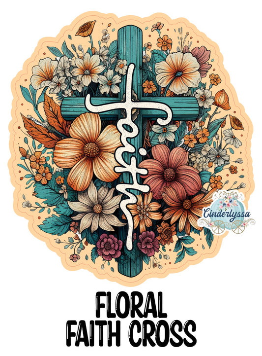 Floral Faith Cross Cardstock Silicone Mold, Aroma Bead Molds, Premium Cardstock Images