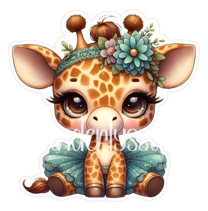 Floral Giraffe Wearing Tutu Cardstock Silicone Mold, Aroma Bead Molds, Premium Cardstock Images