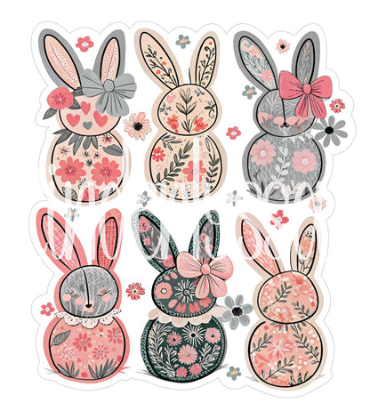 Floral Pattern Bunnies Cardstock Silicone Mold, Aroma Bead Molds, Premium Cardstock Images