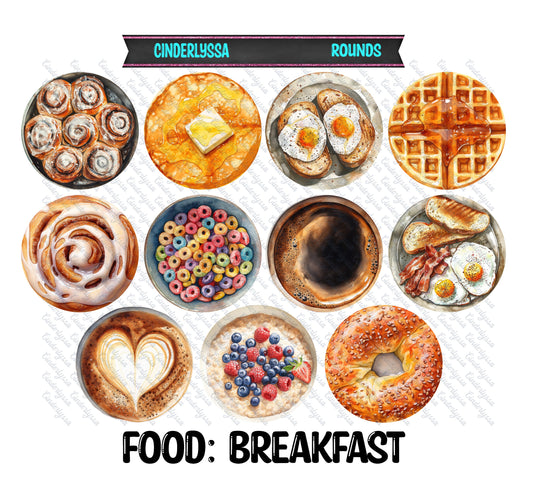 2.5 inch Food: Breakfast Round Cardstock Only for freshies Cardstock Silicone Mold, for Aroma Bead Molds, Premium Cardstock Image