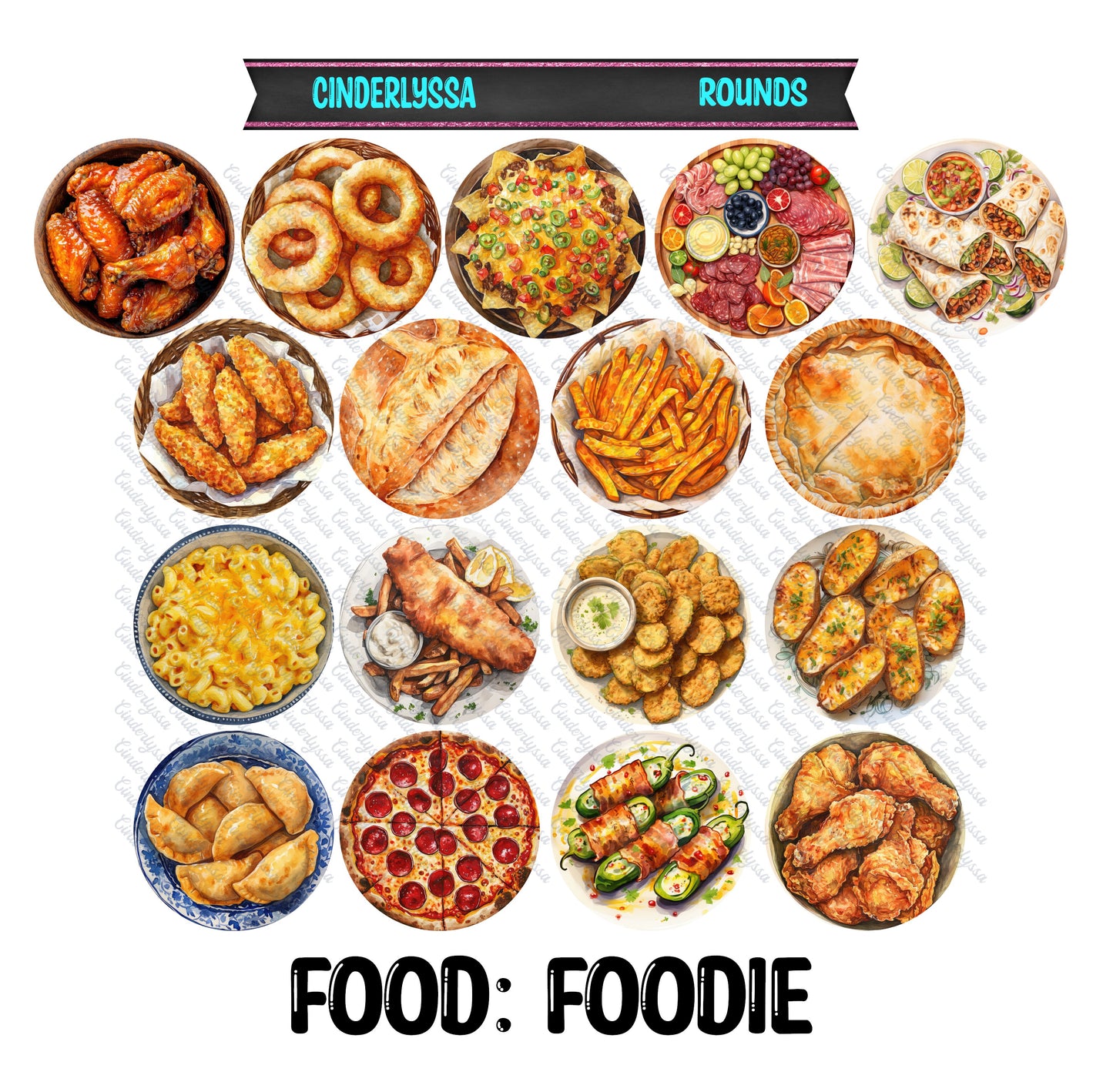 3.75 inch Round Food: Foodie for Cardstock Silicone Mold, for Aroma Bead Molds, Premium Cardstock Images