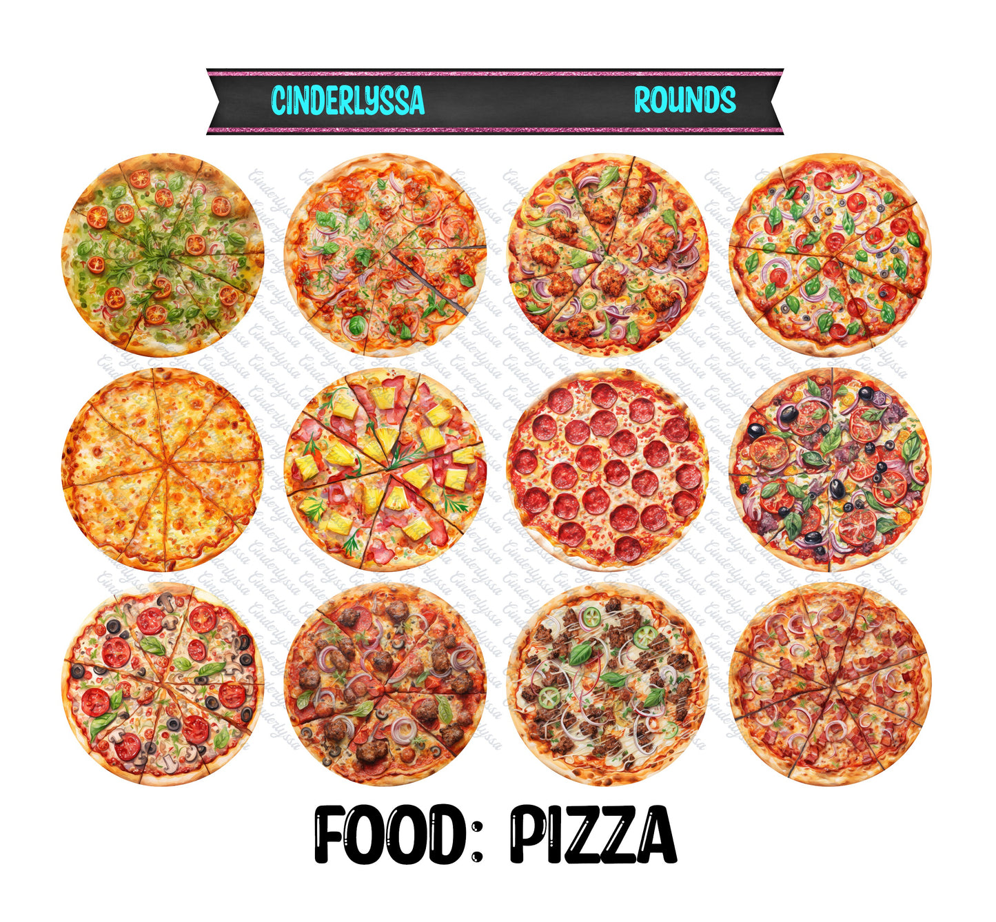 2.5 inch Food: Pizza Round Cardstock Only for freshies Cardstock Silicone Mold, for Aroma Bead Molds,Car Freshener, Premium Cardstock Image
