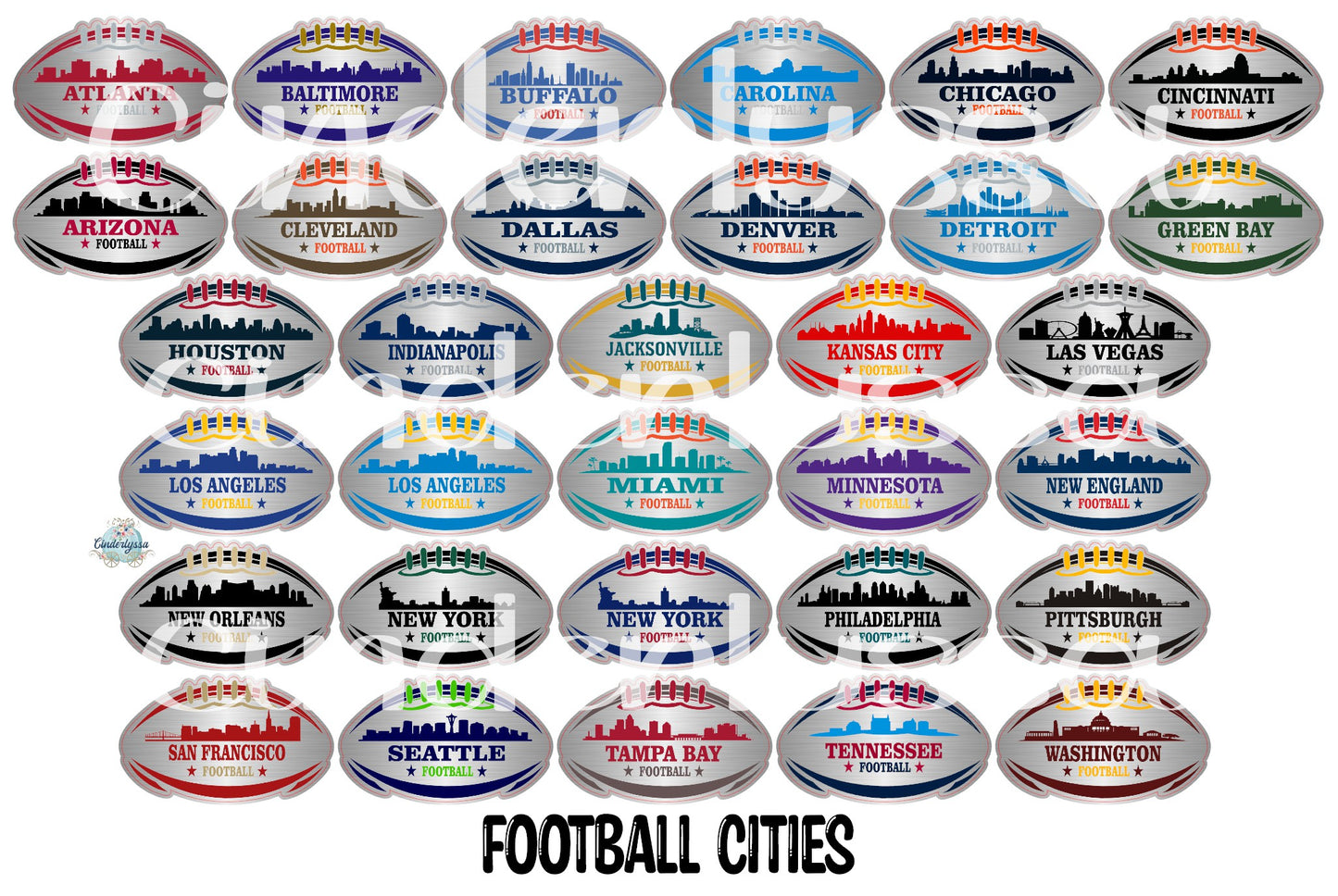 Football Cities Cardstock Silicone Mold, Aroma Bead Molds, Car Freshies, Premium Cardstock Images