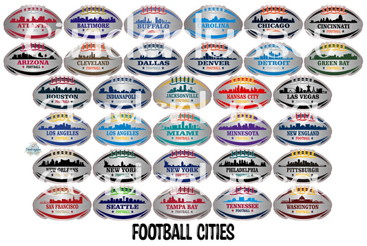 Football Cities Cardstock Silicone Mold, Aroma Bead Molds, Car Freshies, Premium Cardstock Images