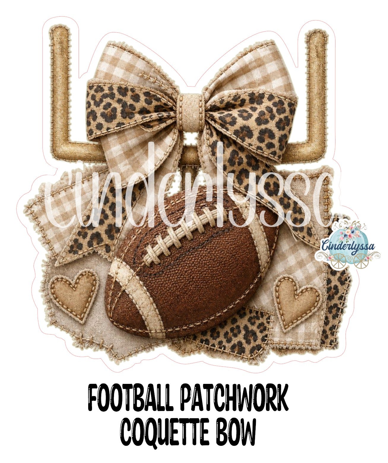Football Patchwork Coquette Bow Cardstock Silicone Mold, Aroma Bead Molds, Premium Cardstock Images
