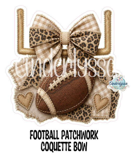 Football Patchwork Coquette Bow Cardstock Silicone Mold, Aroma Bead Molds, Premium Cardstock Images