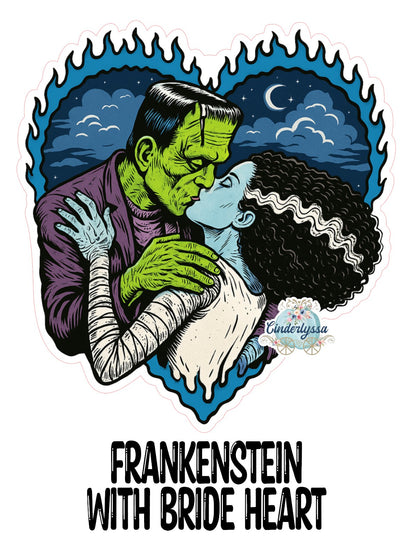 Frankenstein with Bride Heart Cardstock Silicone Mold, Aroma Bead Molds, Premium Cardstock