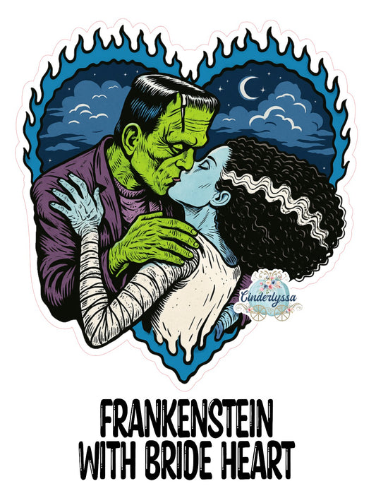 Frankenstein with Bride Heart Cardstock Silicone Mold, Aroma Bead Molds, Premium Cardstock