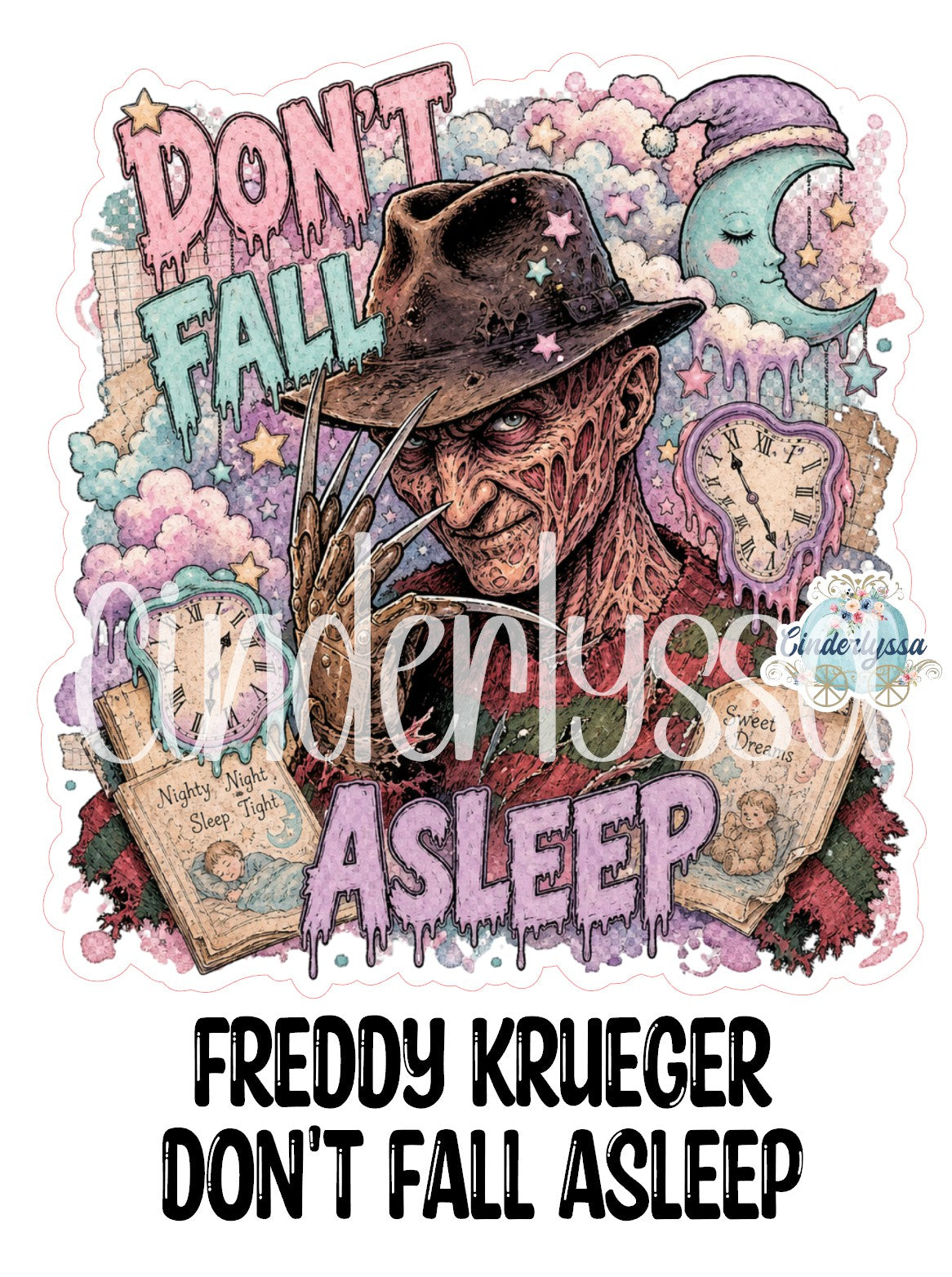 Freddy Krueger Don't Fall Asleep Cardstock Silicone Mold, Aroma Bead Molds, Premium Cardstock Images
