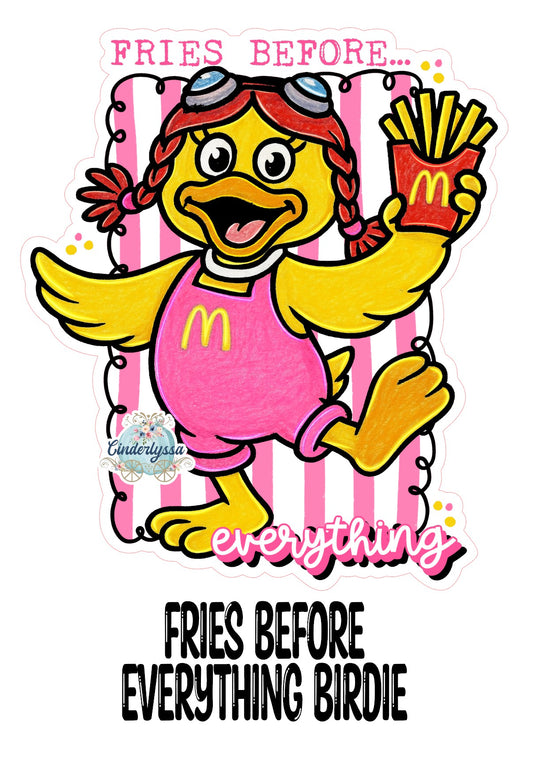Fries Before Everything Birdie Cardstock Silicone Mold, Aroma Bead Molds, Premium Cardstock Images