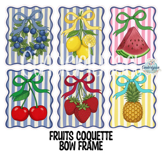 Fruits Coquette Bow Frame for Cardstock Silicone Mold, Aroma Bead Molds, Premium Cardstock Images