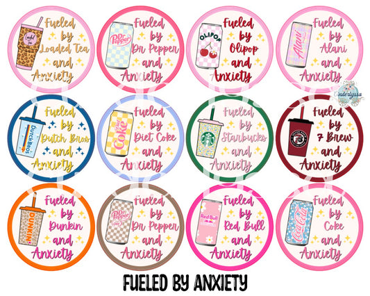3.75 inch Round Fueled By Anxiety for Cardstock Silicone Mold, for Aroma Bead Molds, Premium Cardstock Images
