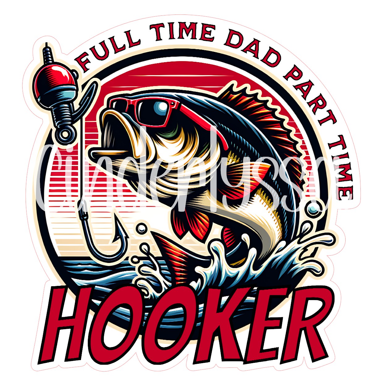 Full Time Dad Part Time Hooker Bass Fishing Cardstock Silicone Mold, Aroma Bead Molds, Premium Cardstock Images