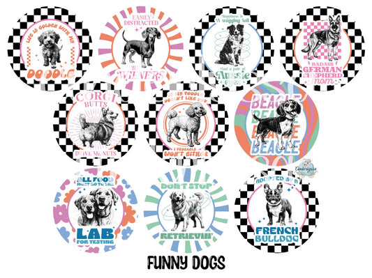 3.75 inch Round Funny Dog for Cardstock Silicone Mold, for Aroma Bead Molds, Premium Cardstock Images