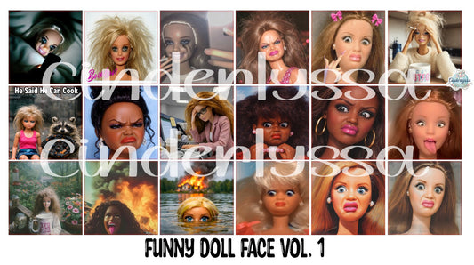 2 inch Square Funny Doll Face Vol. 1 Cardstock Only for freshies - NO MOLD: Aroma Bead Molds, Premium Cardstock Images