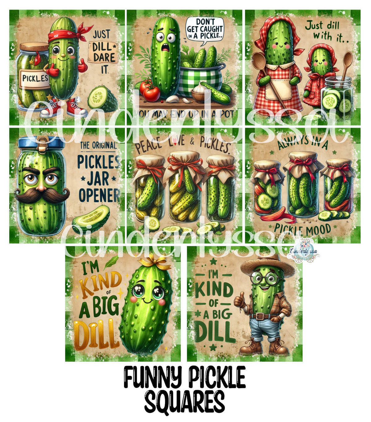 3 inch Square Funny Pickle Cardstock Only for freshies - NO MOLD: Cardstock Silicone Mold, Premium Cardstock Image