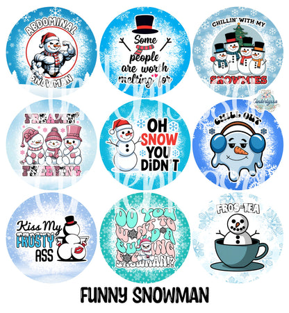 3.75 inch Round Funny Snowman for Cardstock Silicone Mold, for Aroma Bead Molds, Premium Cardstock Images
