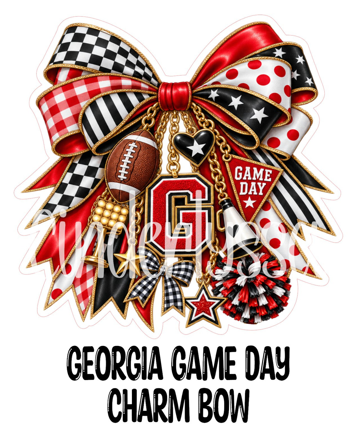 Georgia Game Day Charm Bow Cardstock Silicone Mold, Aroma Bead Molds, Premium Cardstock Images