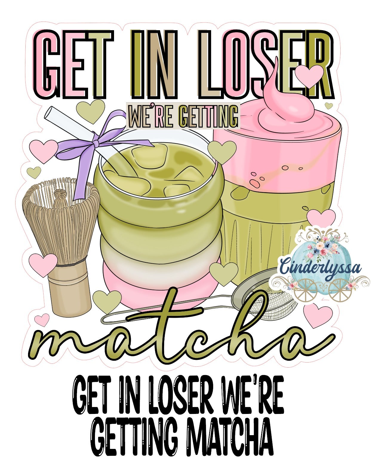 Get in Loser We're Getting Matcha Cardstock Silicone Mold, Aroma Bead Molds, Premium Cardstock Images