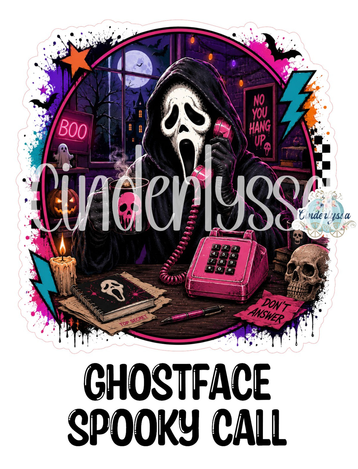 Ghostface Spooky Call Cardstock Silicone Mold, Aroma Bead Molds, Premium Cardstock Images