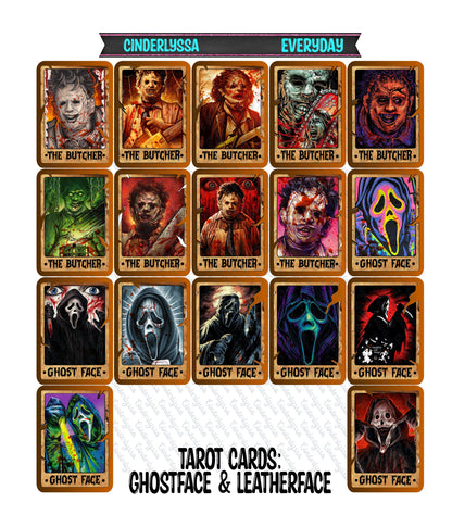 VENT CLIP: Tarot Cards: Group 3 (Horror Movie Slashers) Two Cavity Small Vent Clip Size Cardstock Silicone Mold, Aroma Bead Molds, Premium Cardstock Images