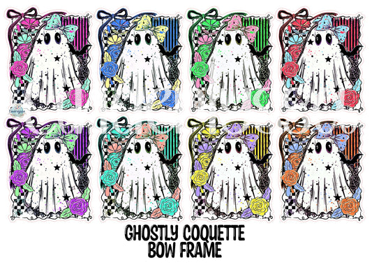 Ghostly Coquette Bow Frame Cardstock Silicone Mold, Aroma Bead Molds, Car Freshies, Premium Cardstock Images