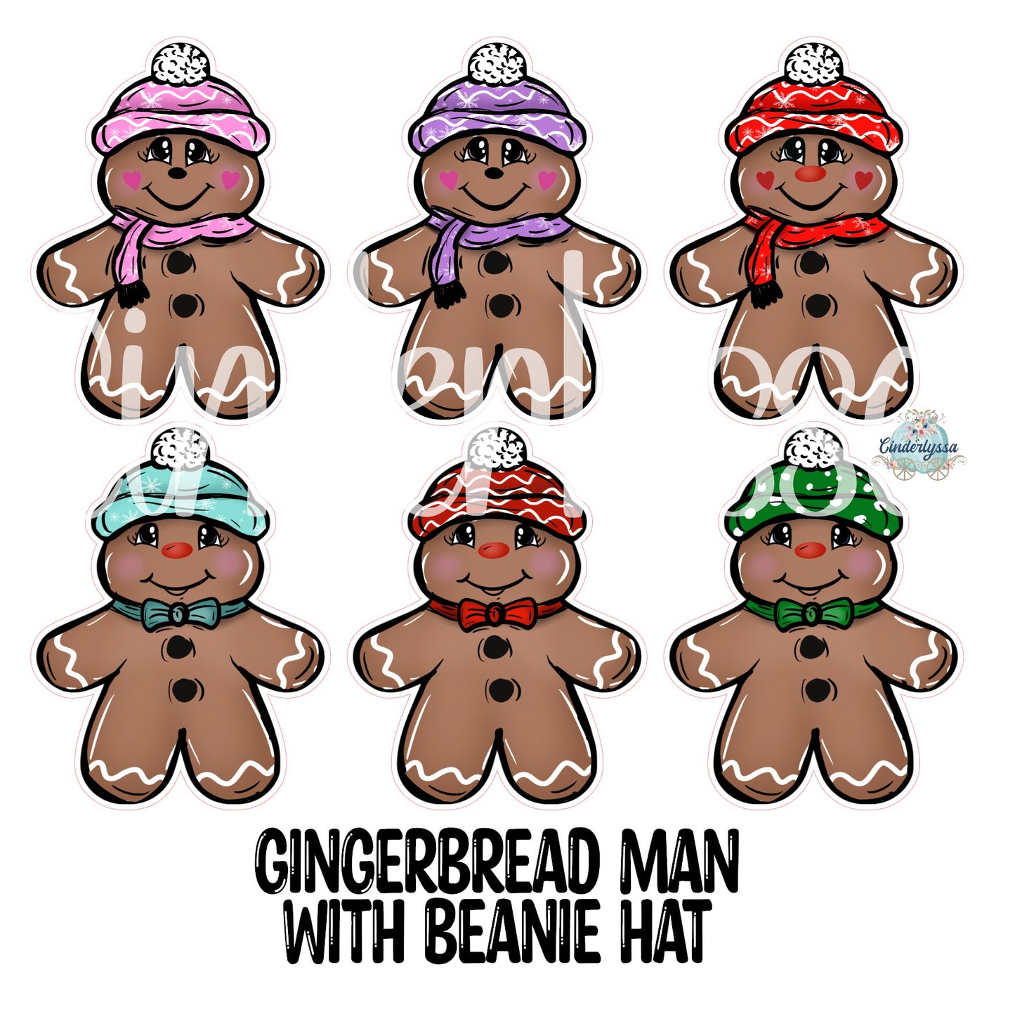 Gingerbread Man with Beanie Hat Cardstock Silicone Mold, Aroma Bead Molds, Premium Cardstock Images