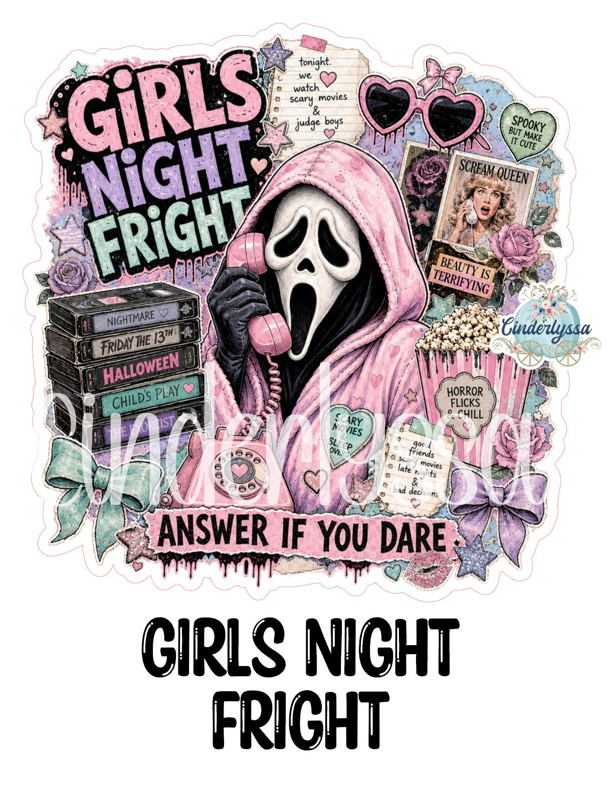 Girls Night Fright Cardstock Silicone Mold, Aroma Bead Molds, Premium Cardstock Images
