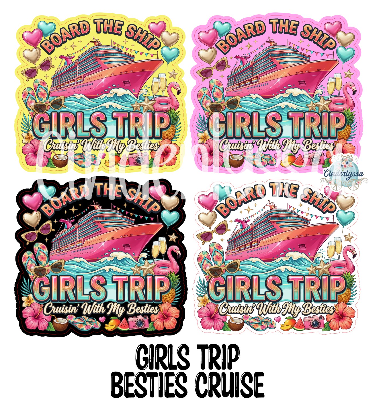 Girls Trip Besties Cruise Cardstock Silicone Mold, Aroma Bead Molds, Premium Cardstock Images