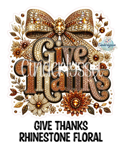 Give Thanks Rhinestone Floral Cardstock Silicone Mold, Aroma Bead Molds, Premium Cardstock Images
