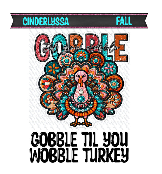 Gobble Til You Wobble Turkey Cardstock Silicone Mold, Aroma Bead Molds, Premium Cardstock Images