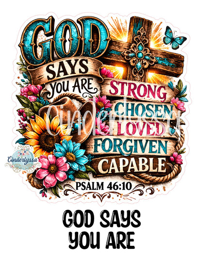 God Says You Are Cardstock Silicone Mold, Aroma Bead Molds, Premium Cardstock Images