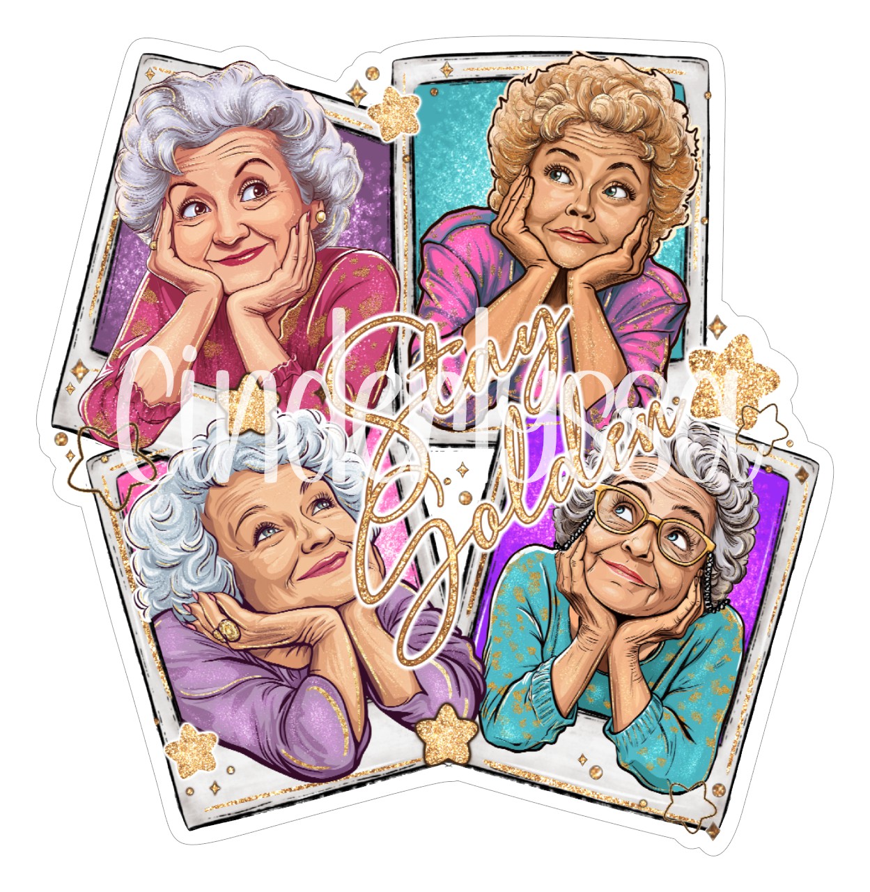 Golden Girls Collage Cardstock Silicone Mold, Aroma Bead Molds, Premium Cardstock Images
