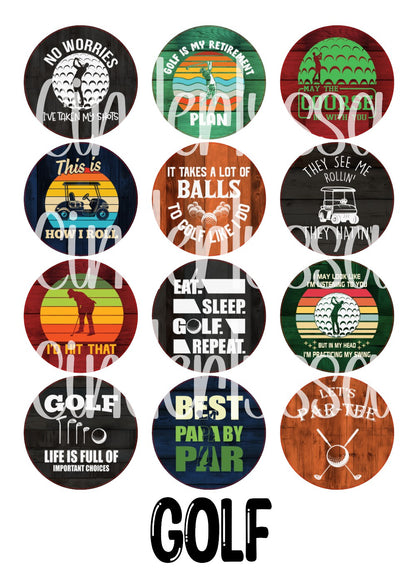 3.75 inch Round: Golf for Cardstock Silicone Mold, for Aroma Bead Molds, Premium Cardstock Images