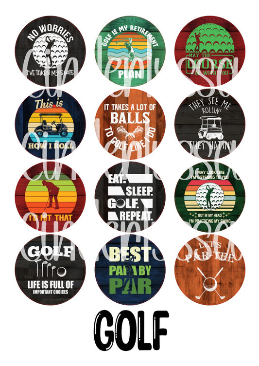 3.75 inch Round: Golf for Cardstock Silicone Mold, for Aroma Bead Molds, Premium Cardstock Images