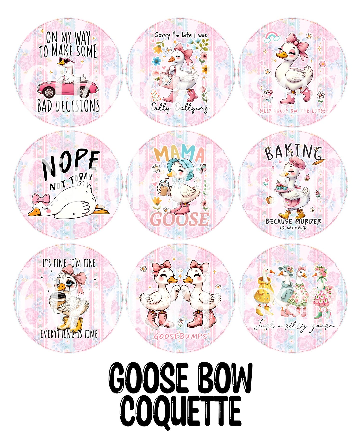 3.5 inch Round: Goose Coquette Bow for Cardstock Silicone Mold, NO MOLD INCLUDED for Aroma Bead Molds, Premium Cardstock Images