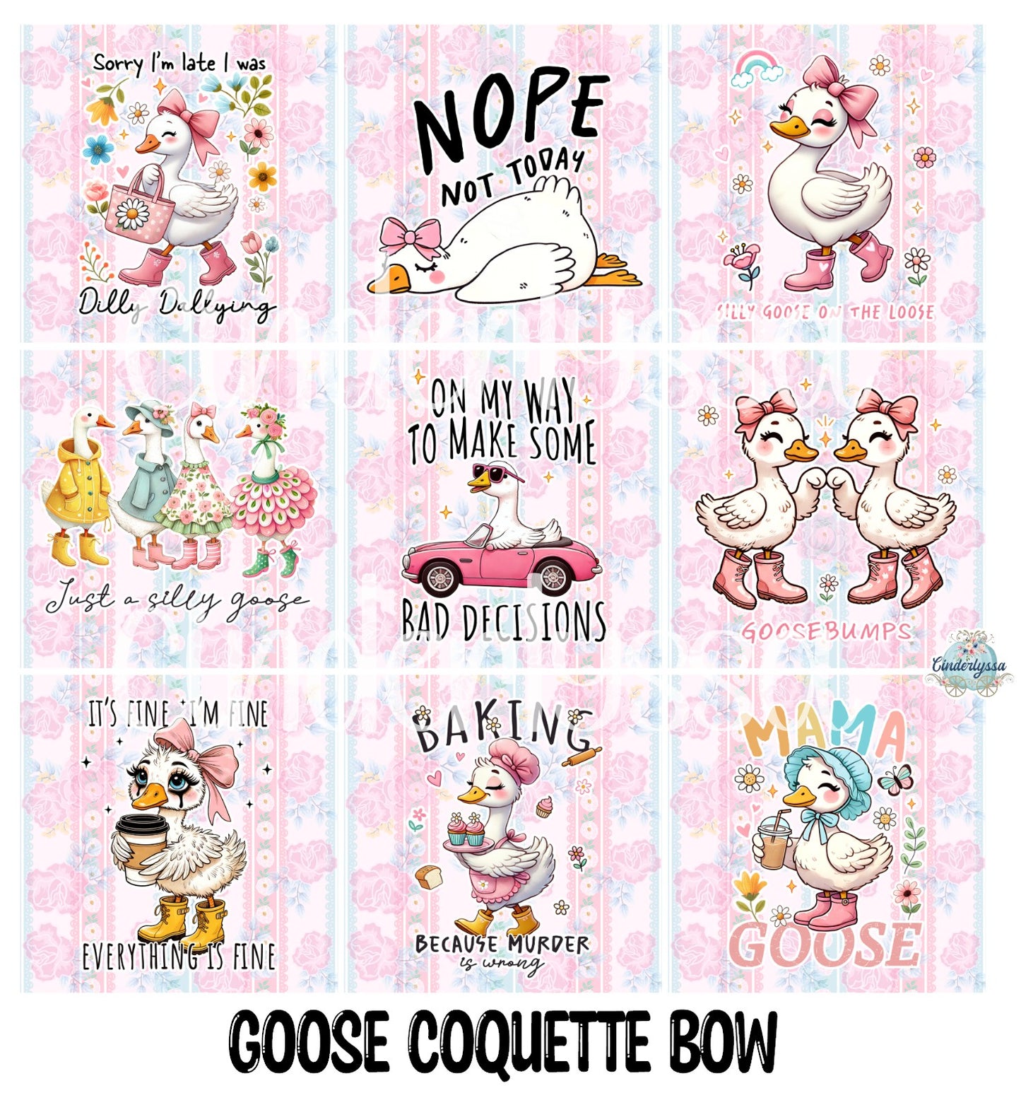 2 inch Square Goose Coquette Bow Cardstock Only for freshies - NO MOLD: Aroma Bead Molds, Premium Cardstock Images