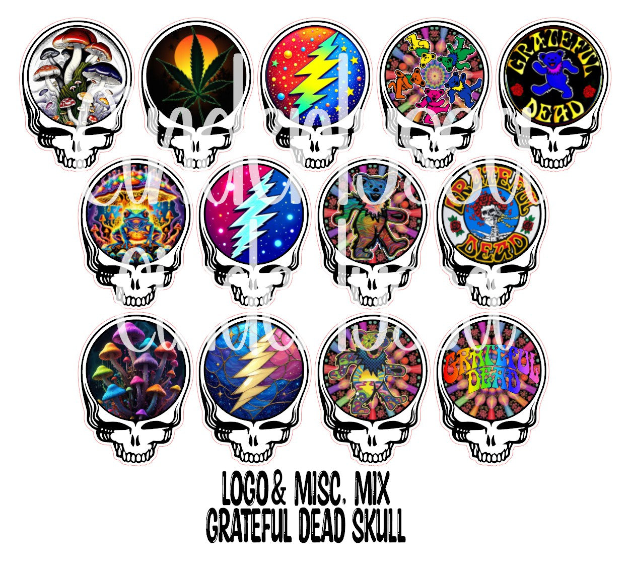 Grateful Dead: Steal Your Face Skull Cardstock Silicone Mold, Aroma Bead Molds,Car Freshener Mold, Premium Cardstock Images