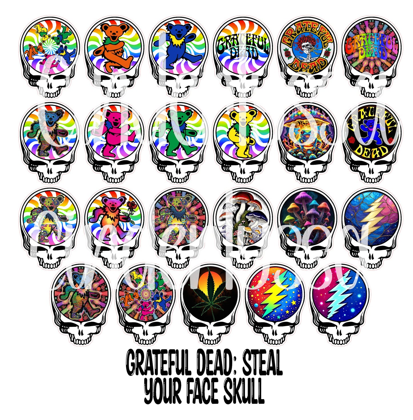 Grateful Dead: Steal Your Face Skull Cardstock Silicone Mold, Aroma Bead Molds,Car Freshener Mold, Premium Cardstock Images