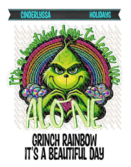 Grinch Rainbow It's A Beautiful Day Cardstock Silicone Mold, Aroma Bead Molds, Car Freshies, Premium Cardstock Images
